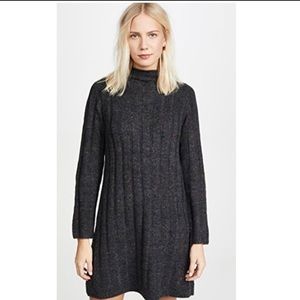 Madewell Wool Blend Donegal Rolled Mockneck Sweater Dress sz L